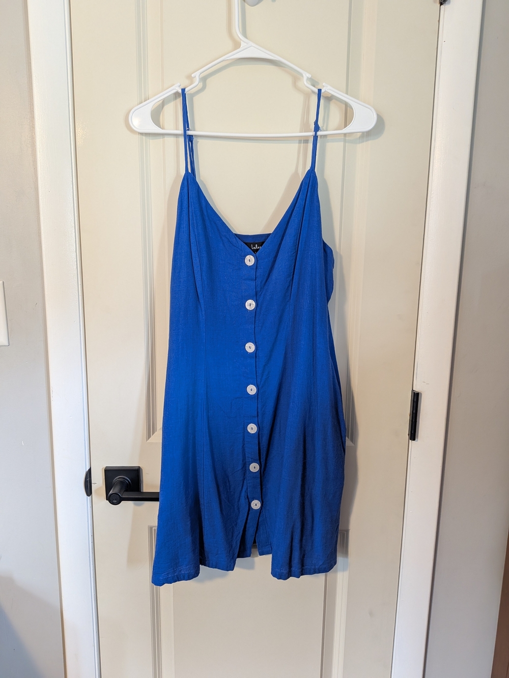 Lulus Button-down blue Linen Dress